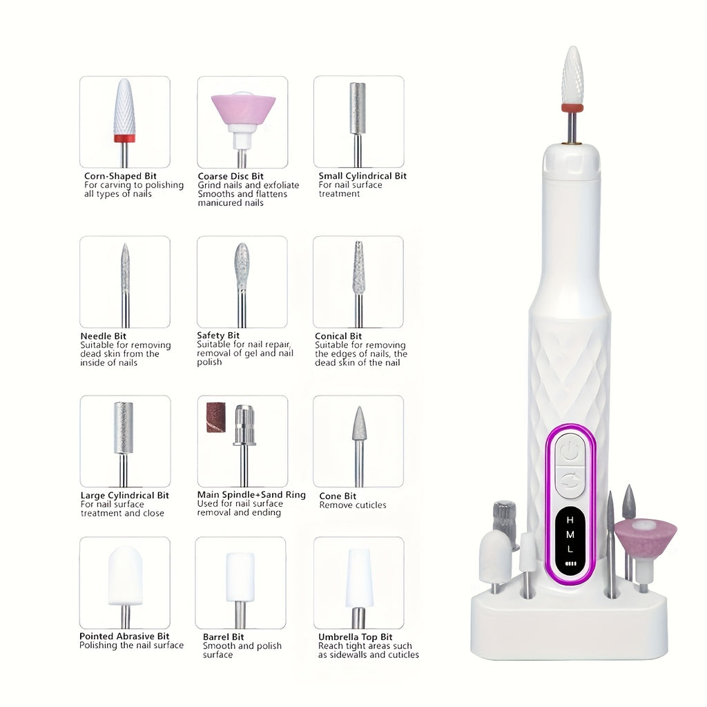 Dermalux™ Wireless Electric Nail Drill Set